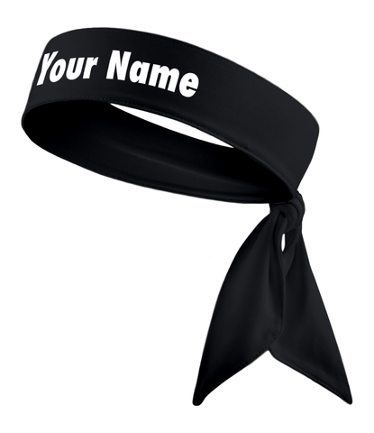 Black - Custom Personalizable Name Tie Headband