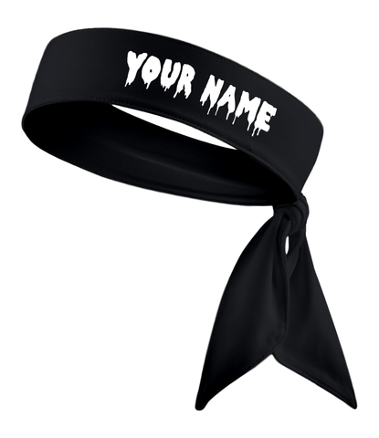 Black - Custom Personalizable Drip Name Tie Headband