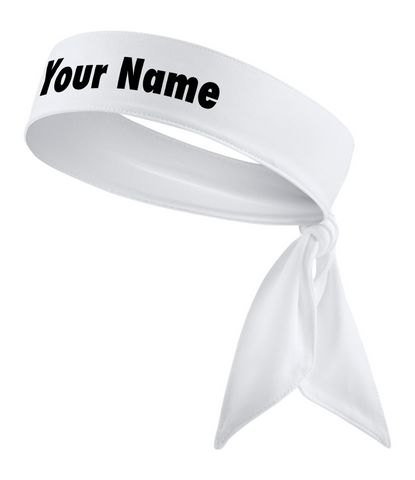 White - Custom Personalizable Name Tie Headband