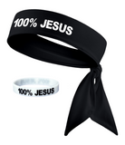 100% JESUS Tie Headband with Wristband(s)